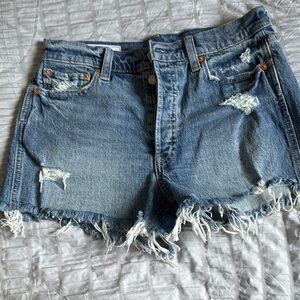 GAP Blue High-Rise Denim Shorts